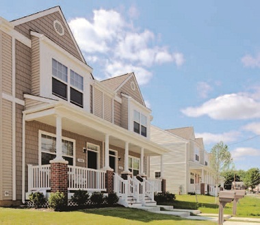 Before and after photos of the Wellington Heights development in Chester, Pennsylvania illustrate improvements in a distressed neighborhood that now offers affordable homes for first-time buyers.