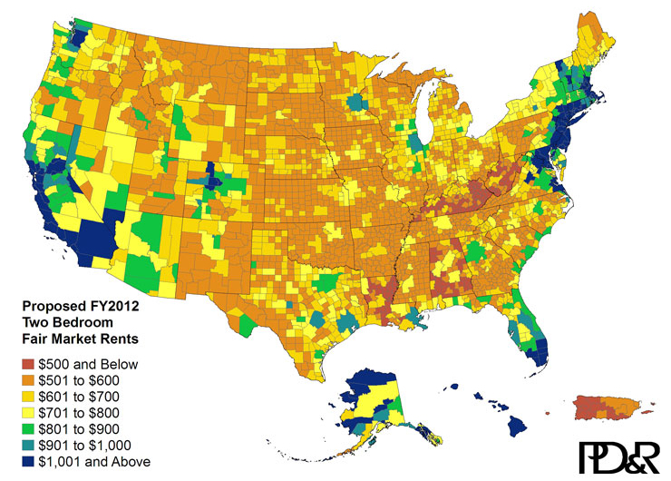 Proposed FY2012 HUD Area 2-Bedroom Fair Market Rents