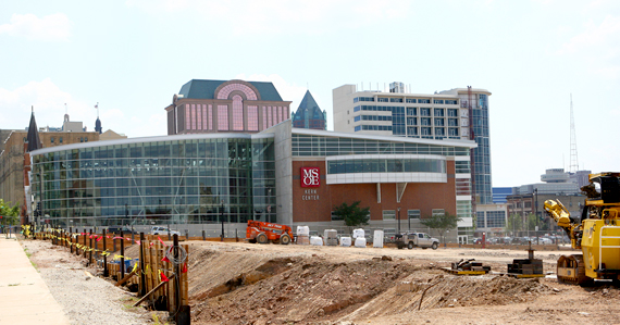 Excavation begins for development along the former Park East freeway.