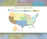 Map illustrating the boundaries of the 10 regions defined by HUD and their included states.