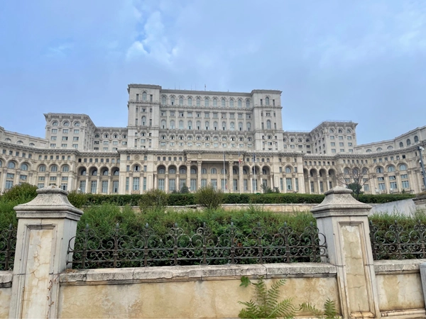 Exterior of the Palace of the Parliament.