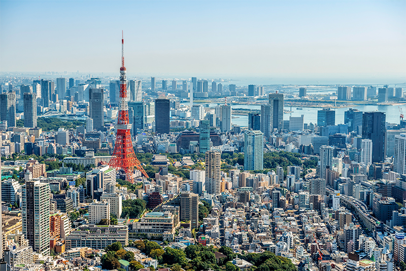 Cityscape of Tokyo, Japan.